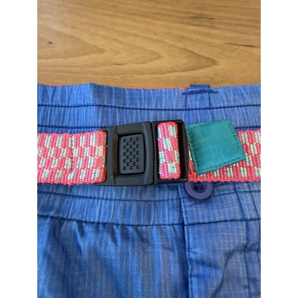 Vtg‎ Columbia Sportswear Mens XL Nylon Hiking Shorts Blue Pink Belt Gorpcore 90s - Picture 3 of 12